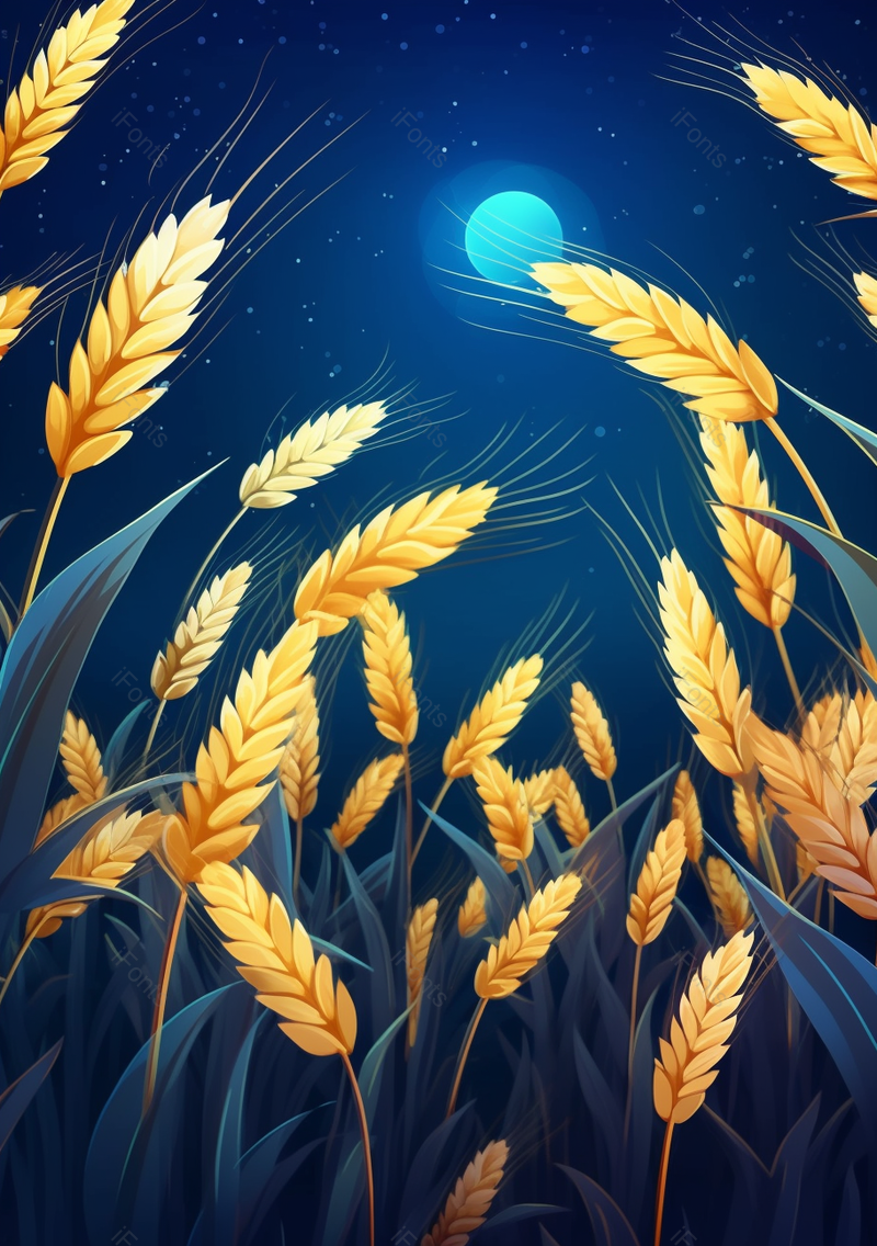 饱满的小麦二十四节气芒种插画背景,插画/手绘图,插画/手绘图库,插画/手绘图下载,插画/手绘